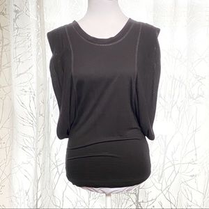French connection black batwing open sides top